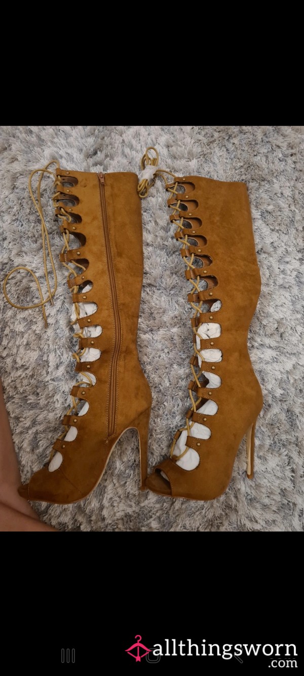 Sexy Suede Lace Up Boots