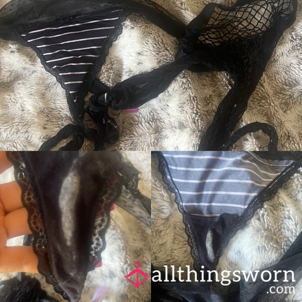 Sexy Used Thong Tangled In Fishnets After Sex *cuck Experience *