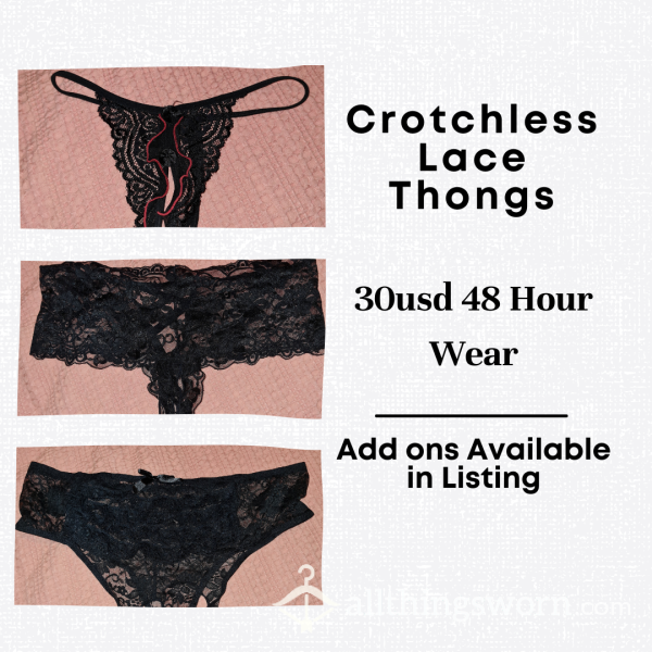 Sexy Worn Lace Thongs