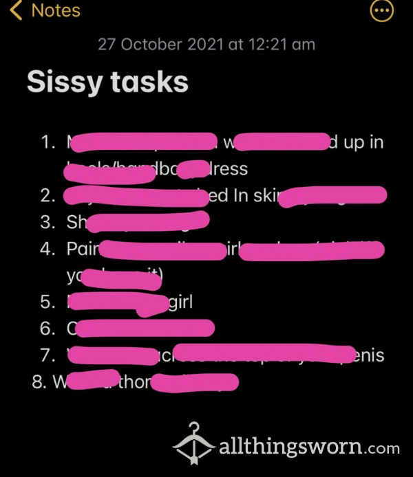 sissy legging tasks