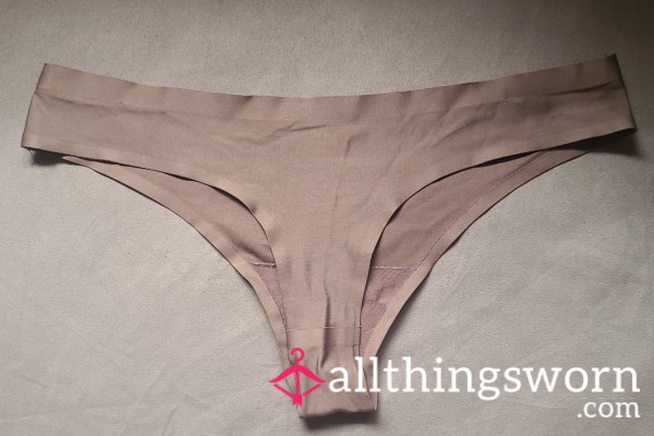 Bleached Gusset Size Small Brown/Grey YMI Thong - Silky No Show Thong