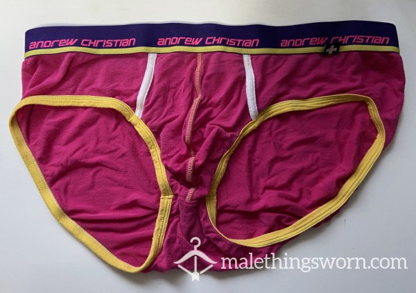 Size XL Pink Andrew Christian Briefs (35-38 In / 89-96 Cm)