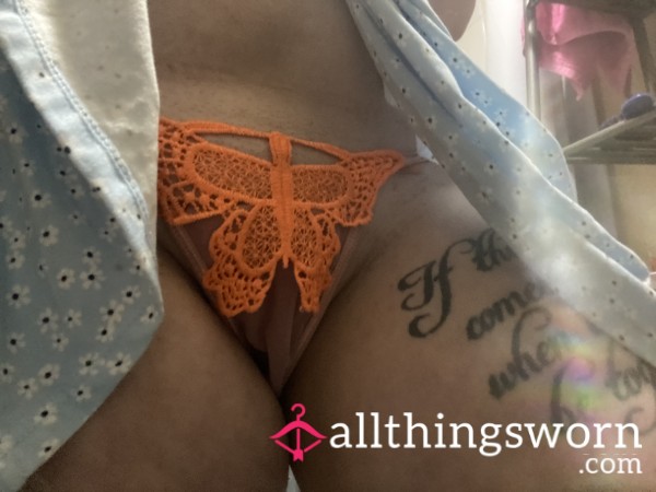 Skimpy Orange Bu*terfly 🦋 Thong ☺️