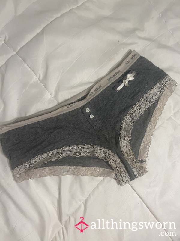 Small Cute Grey And White Panties