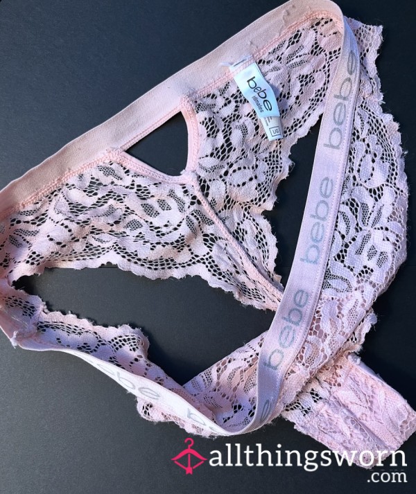 Smelly Pink Lace Thong