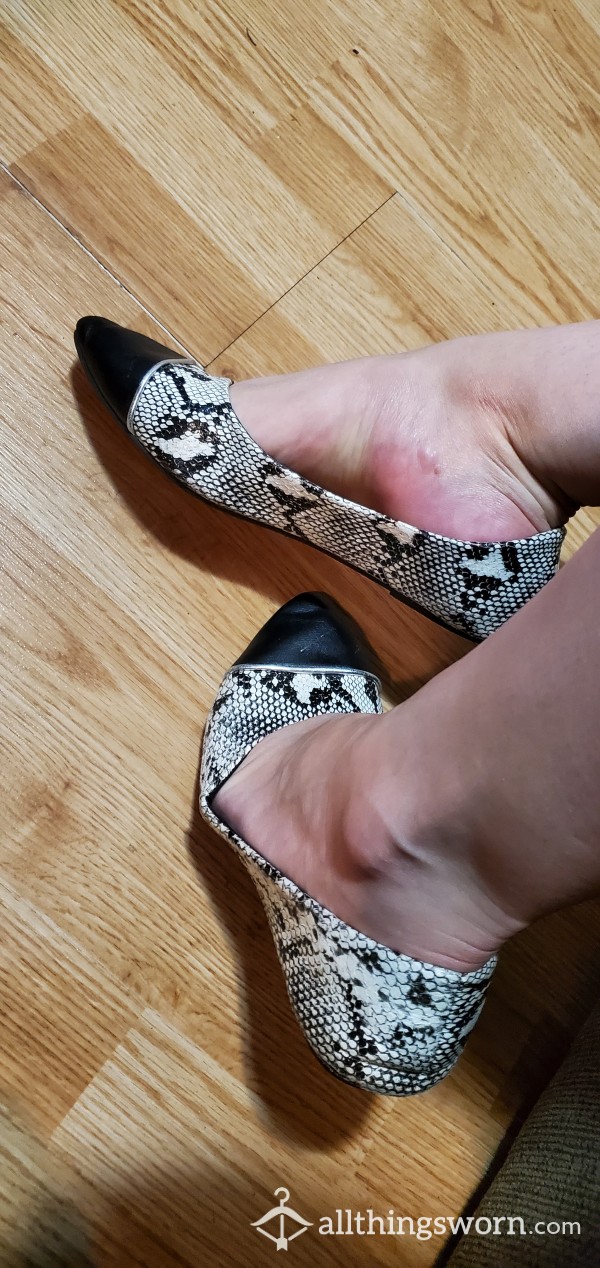 Snake Print Flats