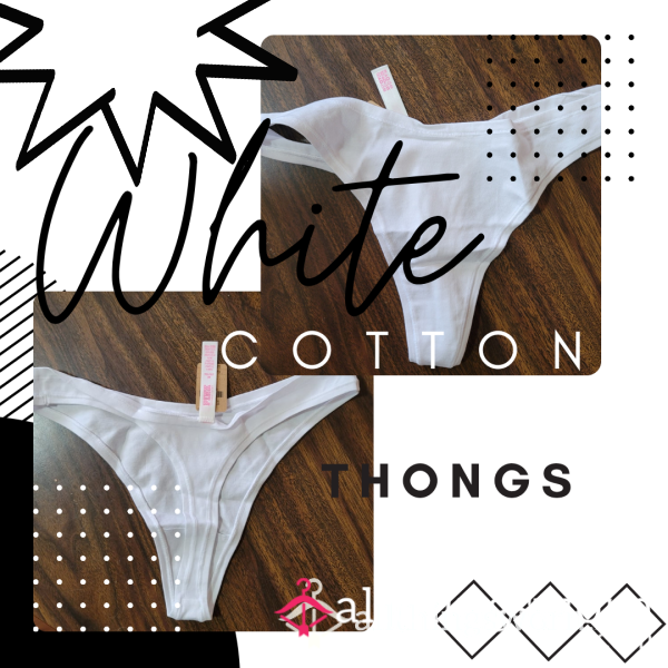 🤍 Snow White Cotton VS Thongs ~ Worn To Your Pleasure