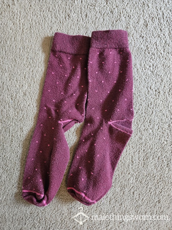 Spotty Maroon Socks