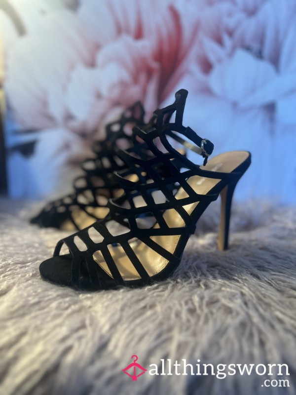 Stiletto Super Strappy S**y Black Heels