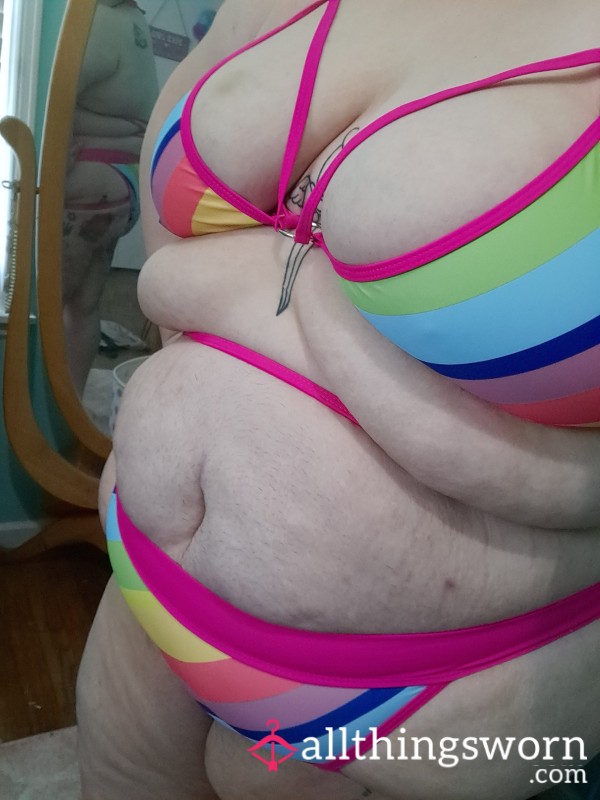 Strappy Rainbow BBW Swimsuit