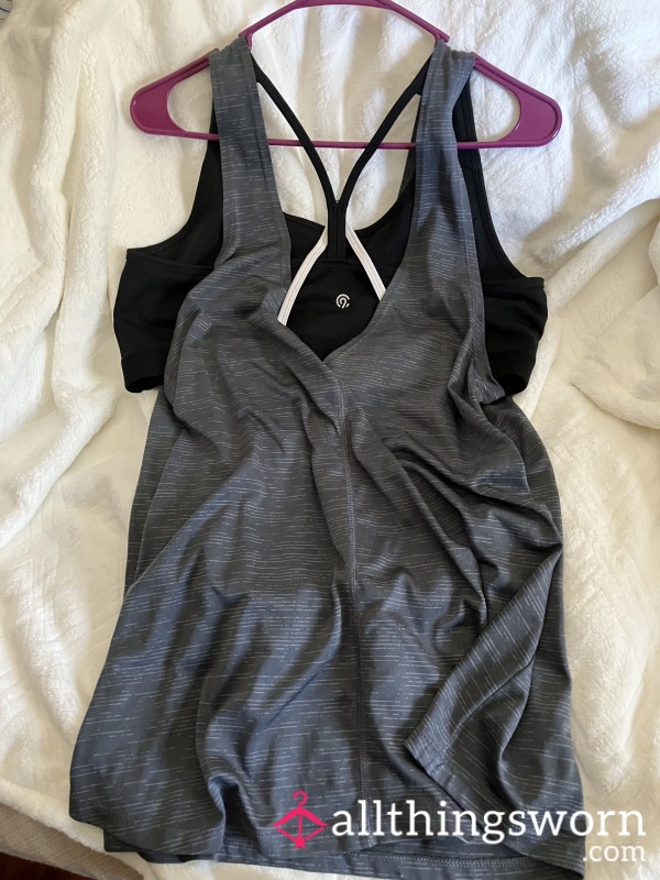 Strappy Workout Tank Top W/ Built In Bra - Includes US Shipping -