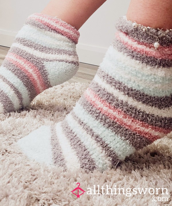 Stripy Fluffy Socks For Sale - Dirty, Smelly, Well Worn Sweaty Socks....48 Hour Wear