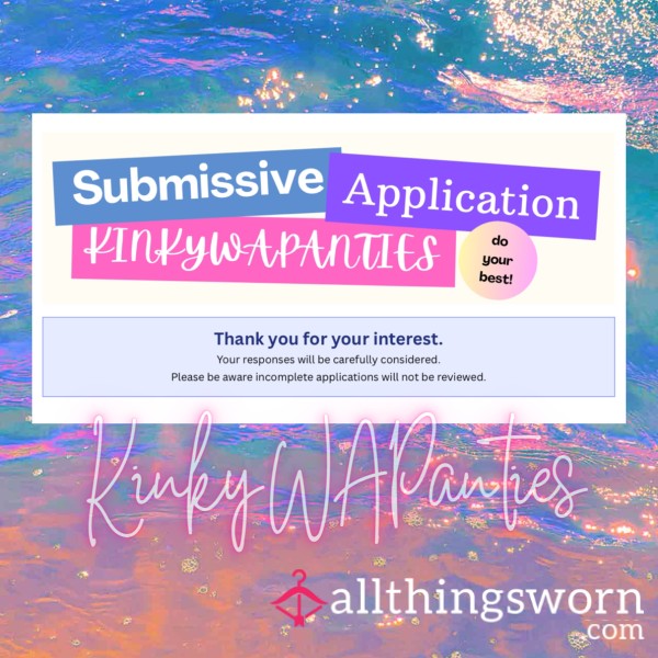 Submissive Application!