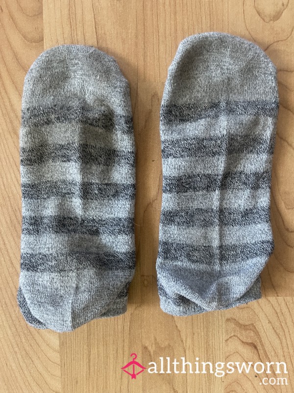 Sweaty Stinky Grey Stripped Cotton Socks