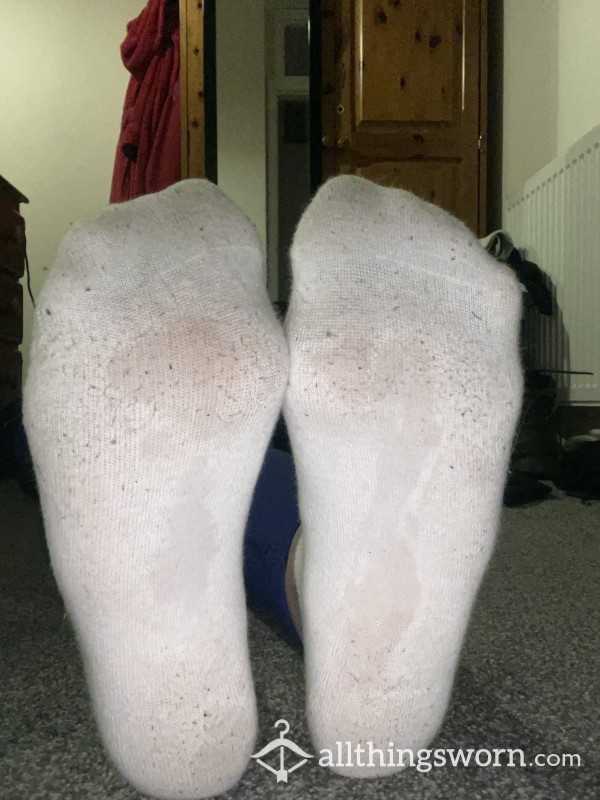 Sweaty White Ankle Socks 💦 SPECIAL OFFER - 2 Day Wear + 1 Workout - £10 😈