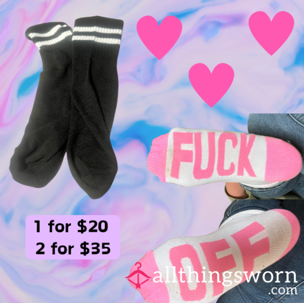 Sweaty Workout Worn Cotton Crew Socks! SALE $15