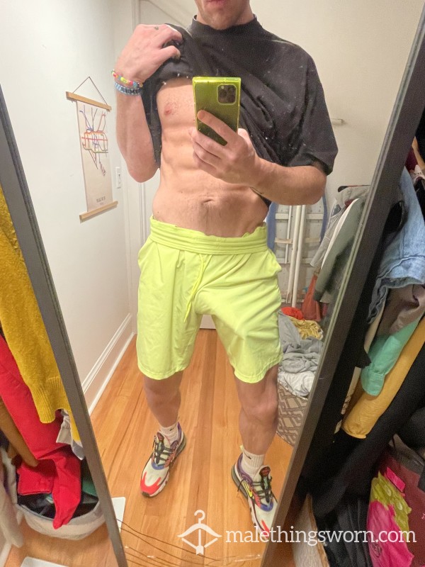 Sweaty Yellow Gym Shorts