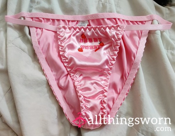 Sweet Satiny Pink String Bikini Panty