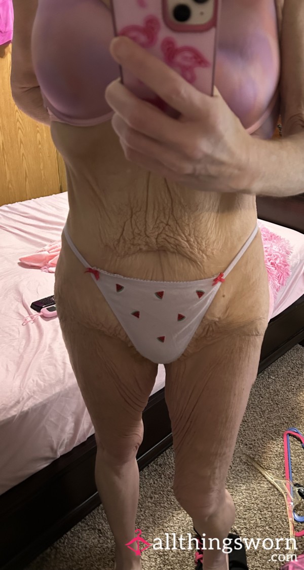 Sweet Strawberry V String Cotton Panties