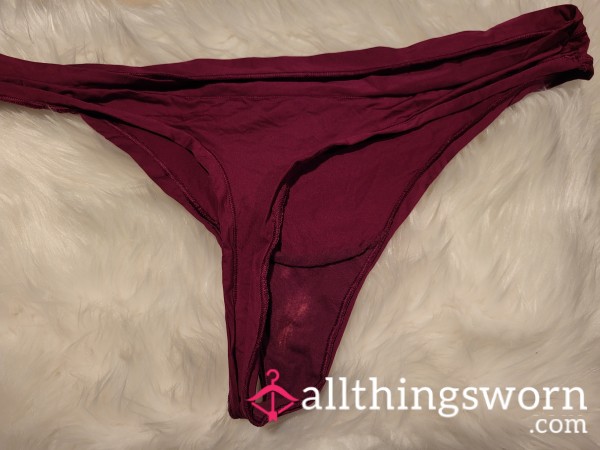 T30: XXL Hanes Stained Maroon Thong