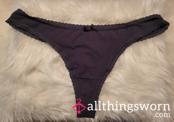 T32: XL Black Cotton Thong