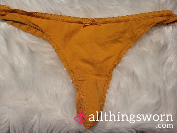 T33: XL Mustard Well Loved Cotton Thong