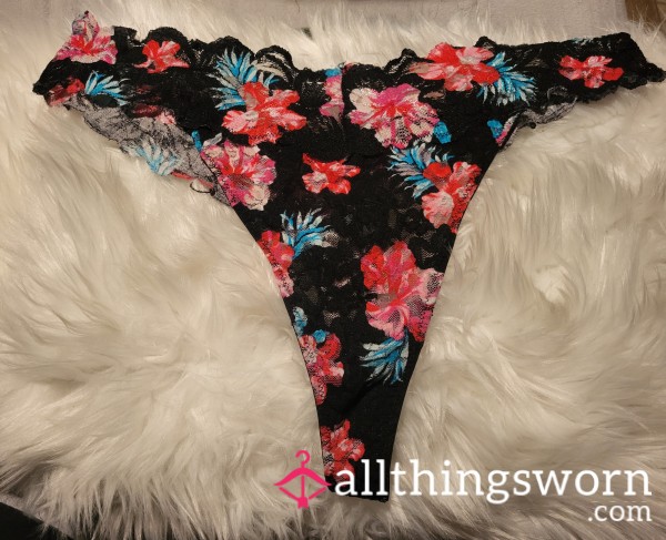 T42: XL Old Flor*l Thong