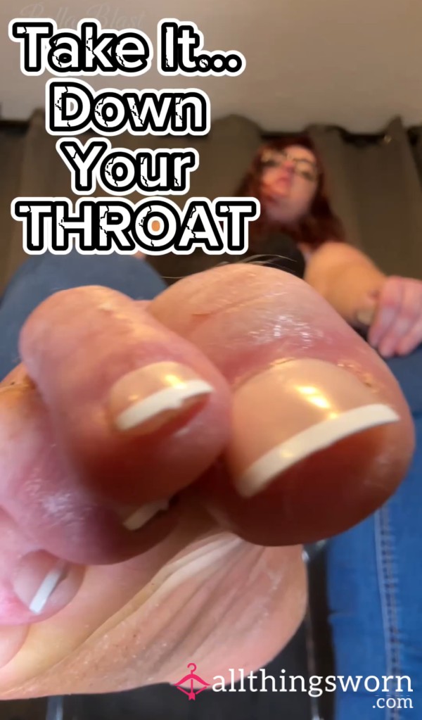 Take It Down Your Throat And THANK ME! You Have No Choice As I Dominate You With My BIG Stinky BBW Feet