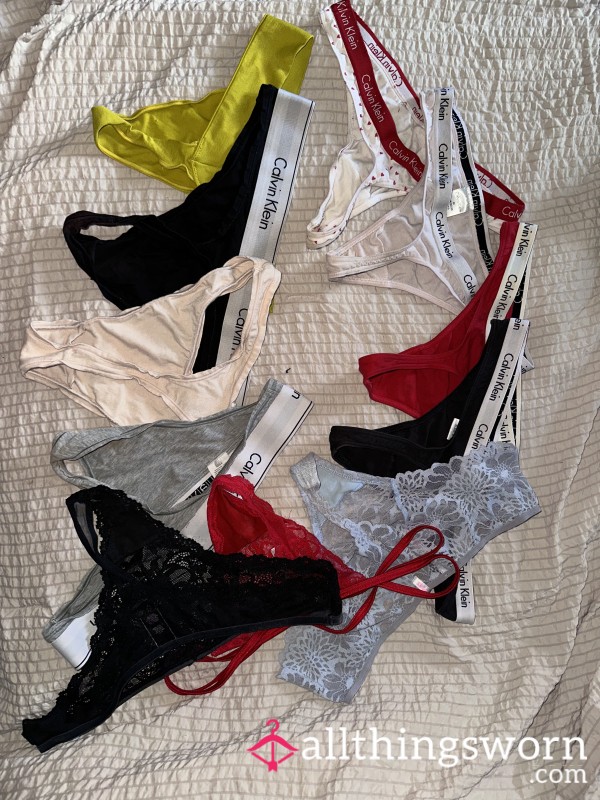 Take Your Pick Of Thongs For Me To Wear, Lacy And Not Lacy, Calvin Klein And Victoria Secret Thongs