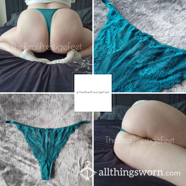 Teal Lace Thong | Size 16 | Standard Wear 48hrs | Includes Pics | See Listing Photos For More Info - From £16.00 + P&P