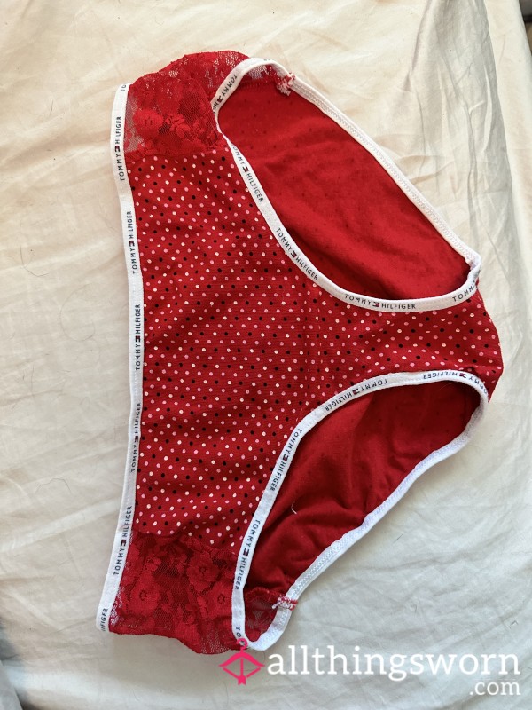 Too Tight Tommy Hilfiger Red Panties With Lace