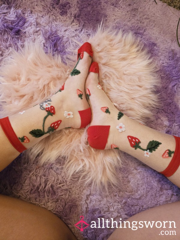 Transparent Strawberry Socks