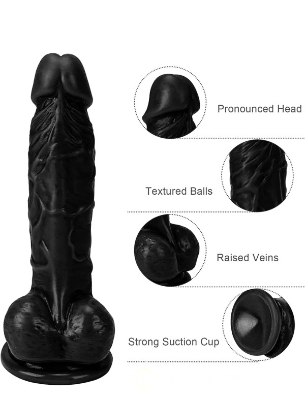 Used Black Suction Cup Dildo 😈🖤🖤