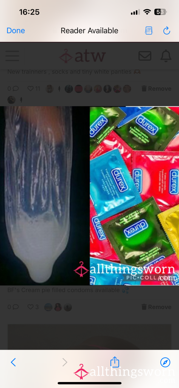 Used / C*m Filled Durex