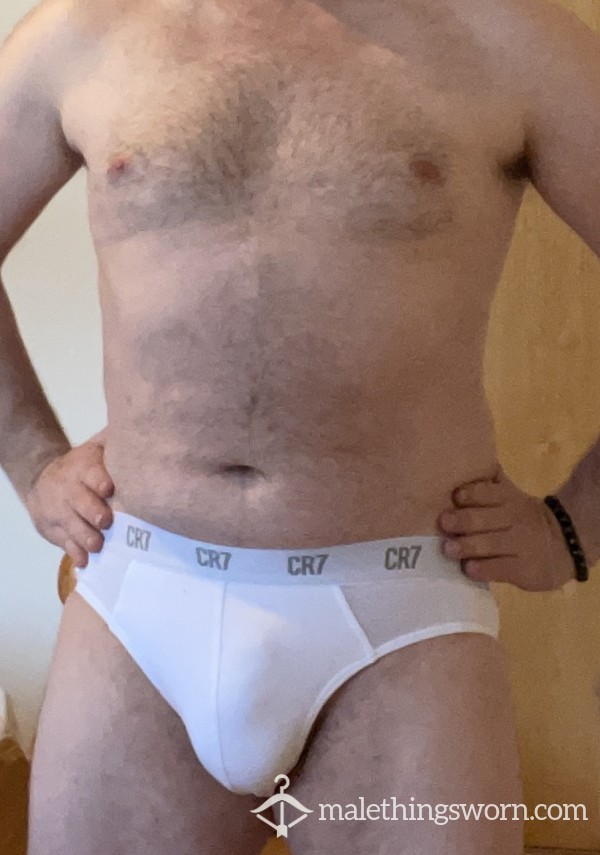 Used C*m Stained CR7 White Briefs