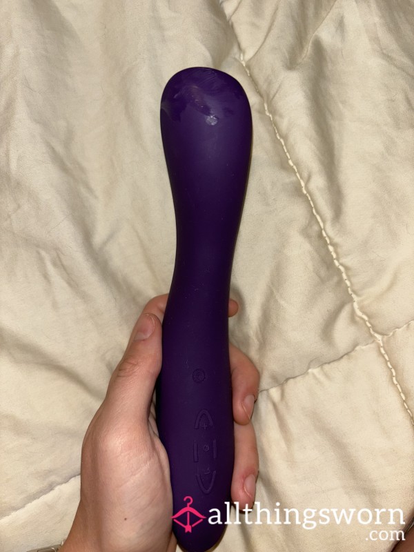 Used Purple Vibrating Di**o S** Toy With C*m On It