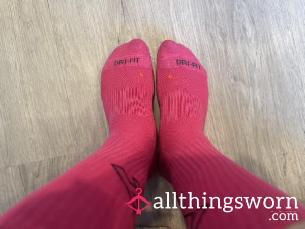 Used/Worn Hot Pink Nike Dry Fit Socks - Price Includes US Shipping