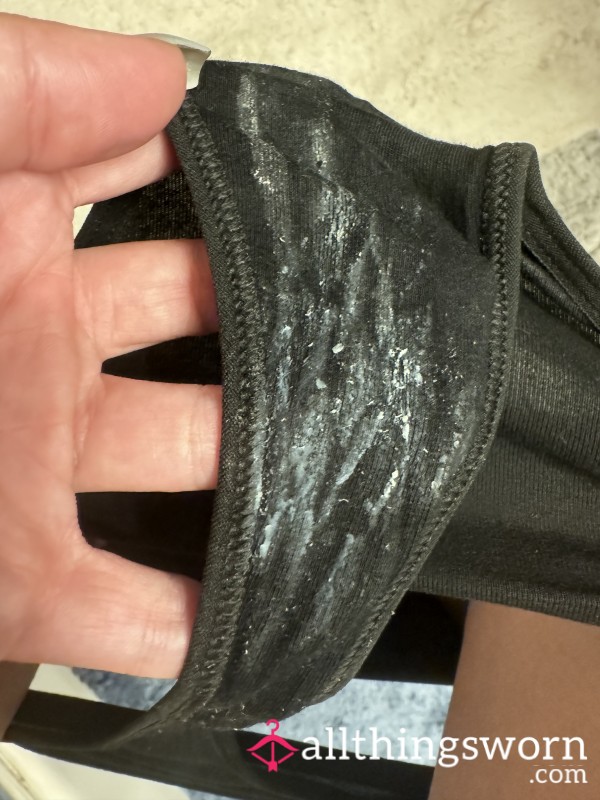 SALE!! Ready To Ship!! Very Creamy, Dirty 4 Day Black Thong