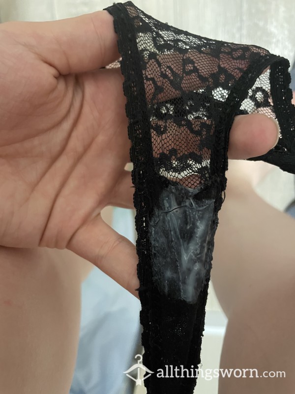 Very Messy Black Thongs