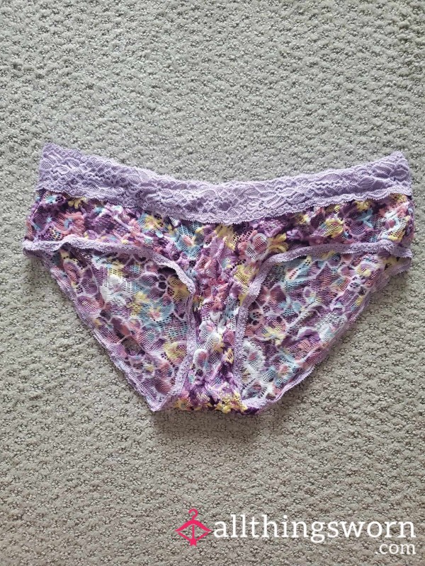 Very Worn Lacy Purple Panties 💜🌸