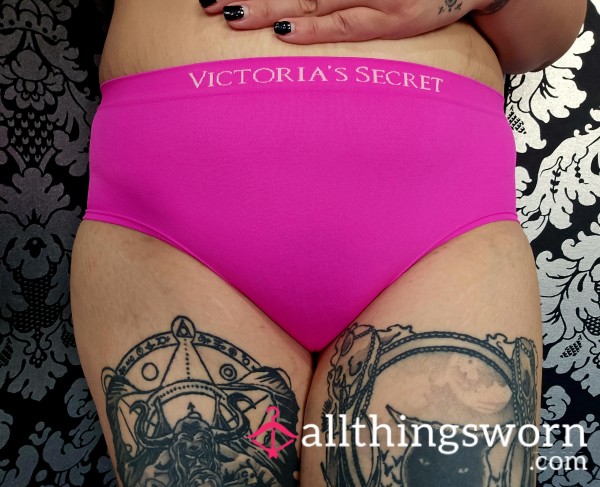 Victoria Secrets Bright Pink Fullback Panties Size L