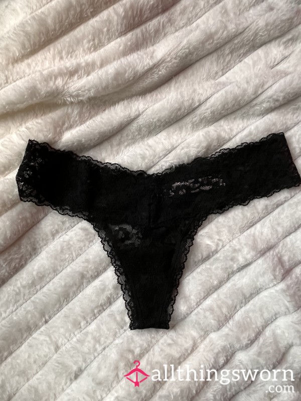 Victoria’s Secret Black Lace Thong