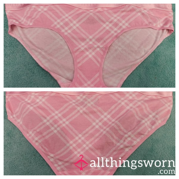 Victoria's Secret Pink And White Plaid Hipster/Fullback Panty