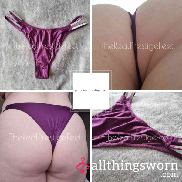 Victoria's Secret Shine Strap Purple Silky Feel Knickers | Size L | Standard Wear 48hrs | Includes Pics | Additional Days Available | See Listing Photos For More Info - From £30.00 + P&P