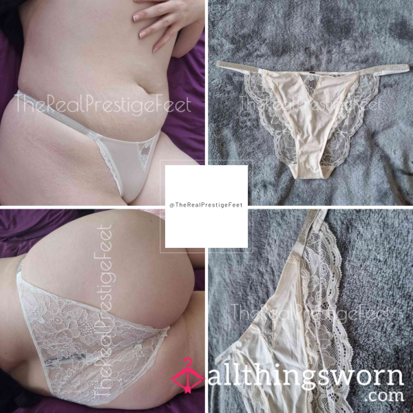 Victoria's Secret Shine Strap White Silky Front/Lace Back Knickers | Size XL | Standard Wear 48hrs | Additional Days Available | See Listing Photos For More Info - From £30.00 + P&P
