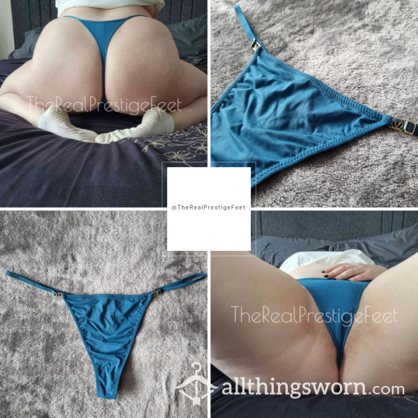 Victoria's Secret Teal Silky Feel Thong | Size L | Standard Wear 48hrs | Includes Proof Of Wear Pics | See Listing Photos For More Info - From £20.00 + P&P
