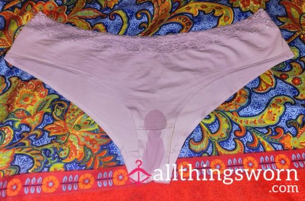 Violet Cotton & Lace, Creampie Panties 🥛🥧💦 With 2 Days Wear