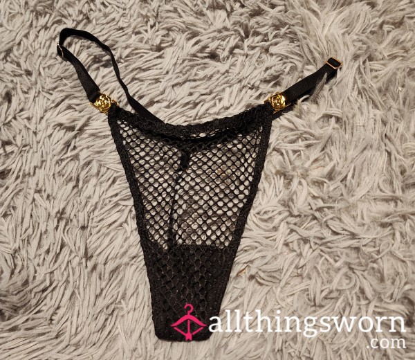 SOLD VS Black Fishnet String Thong