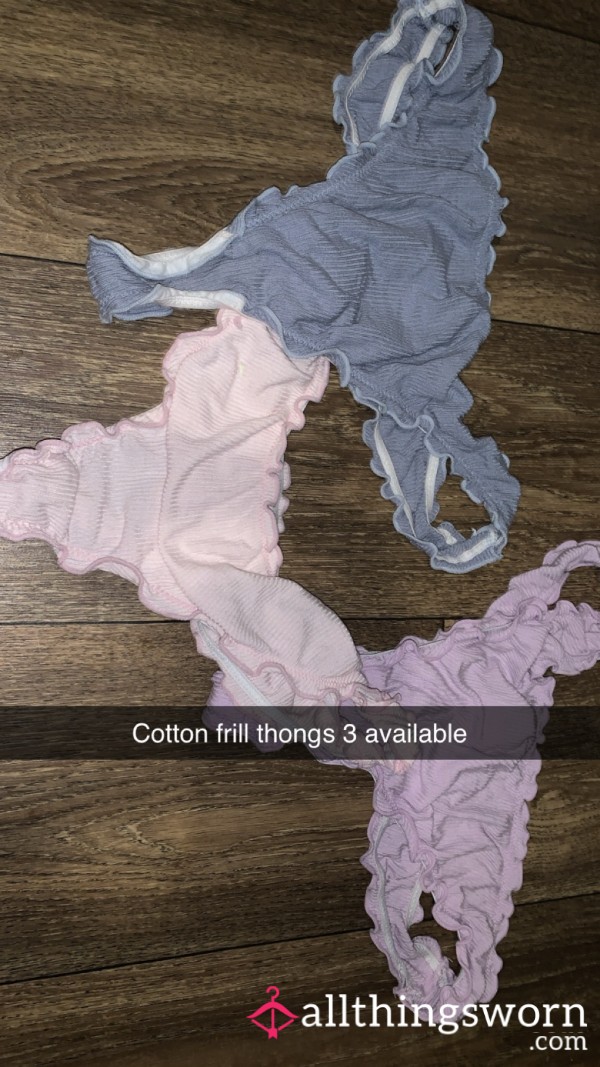 SOLD Cotton Frill Thongs Pink Sold
