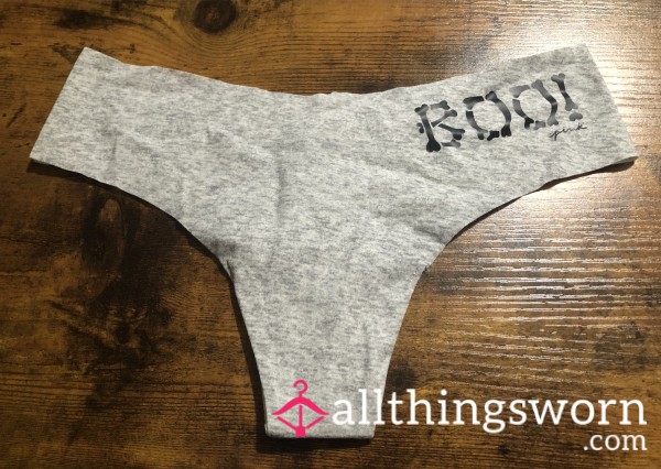 VS Pink Gray Thong W/ Bones - Includes US Shipping & 24 Hr Wear -